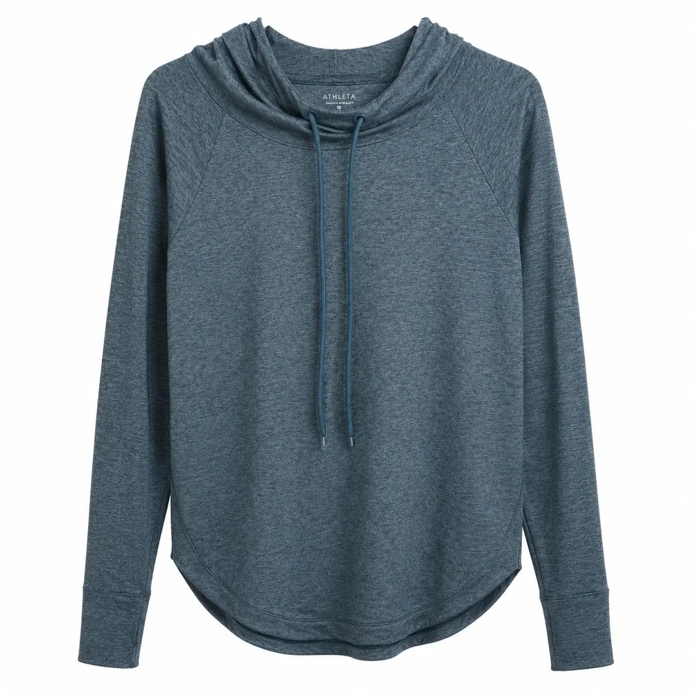 Athleta Hoodie XXS Teal Pullover Lightweight Active Yoga Athleisure Top - Picture 1 of 4